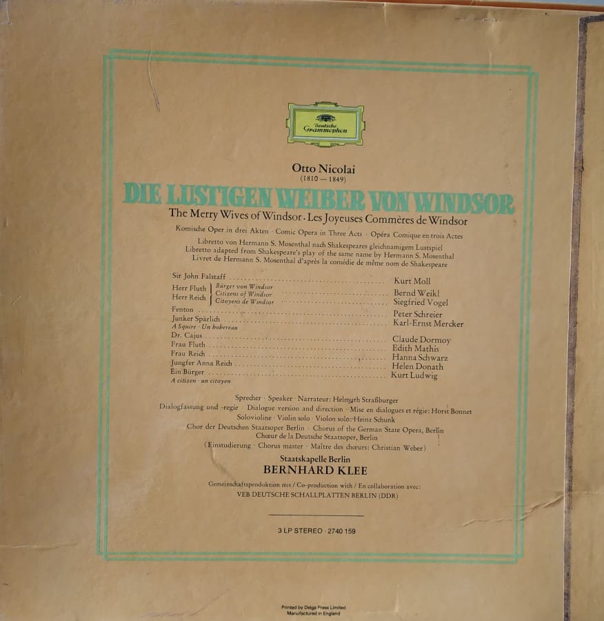 Otto Nicolai – Die Lustigen Weiber Von Windosr (3 LP Box Set) – Vinyl World
