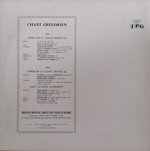 Chant Gregorien – Vinyl World