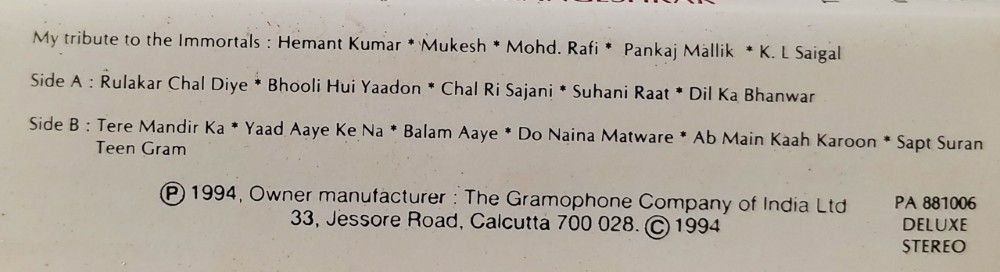 Shraddhanjali 2 - My Tribute to Immortals : Lata Mangeshkar (2 Cassettes) - Image 3