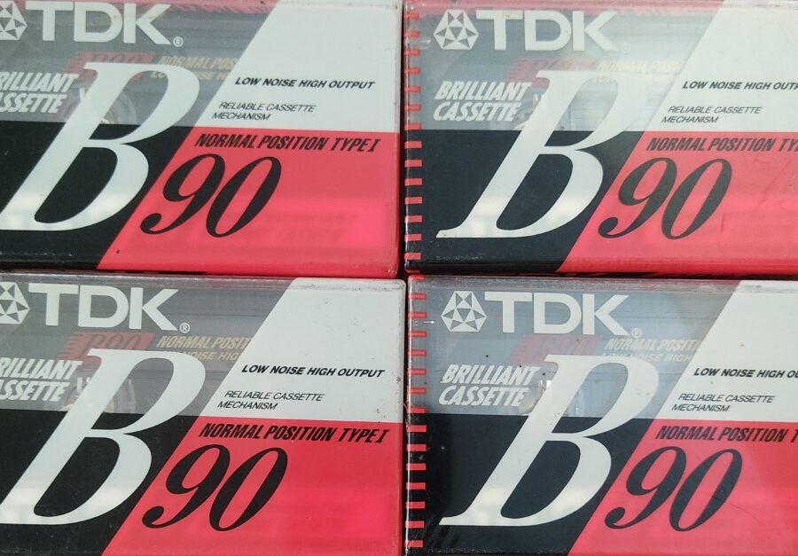 Blank Audio Cassette - TDK B 90  (Set of 4 Cassettes)