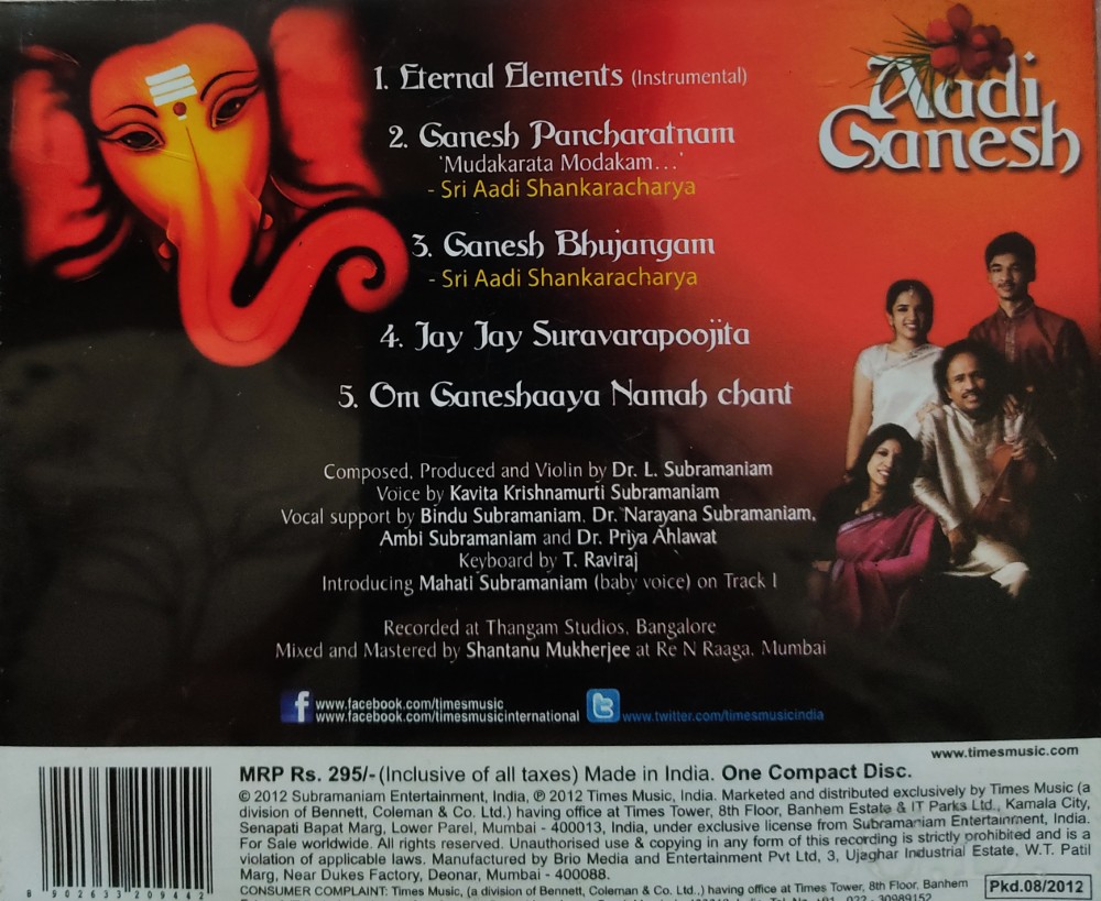 Aadi Ganesh : Dr L Subramaniam With Kavita Krishnamurti - Image 2