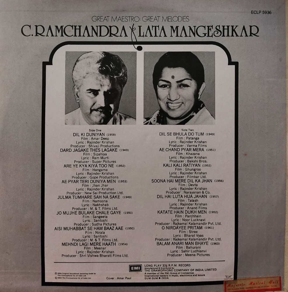 C Ramachandra - Lata Mangeshkar : Great Maestro - Great Melodies - Image 2