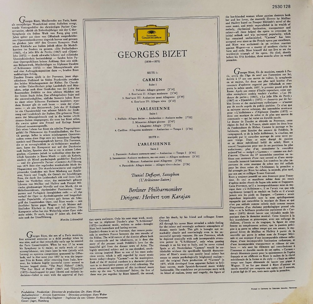 Georges Bizet : Carmen Suite 1/L Arlesienne Suiten 1 & 2 - Image 2