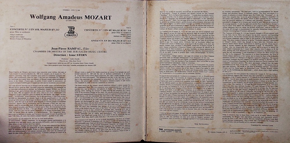 WA Mozart - Les Concertos Pour Flute : Jean=Pierre Rampal - Image 3