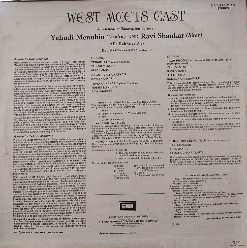 West Meets East - Yehudi Menhin - Ravi Shankar - Image 2