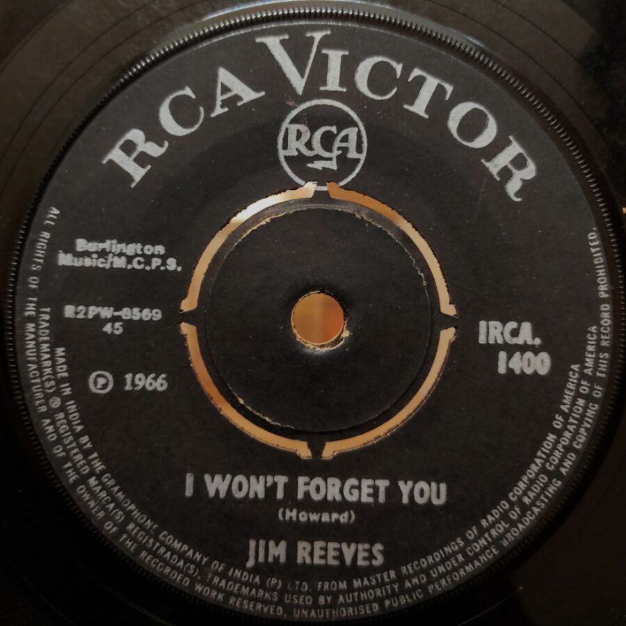 Jim Reeves : I Won't Forget You/A Stranger's Just A Friend