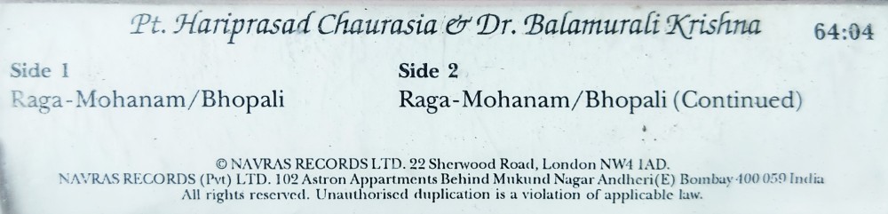 Pt Hariprasad Chaurasia/Dr Balamuralikrishna : Jugalbandi - Image 2