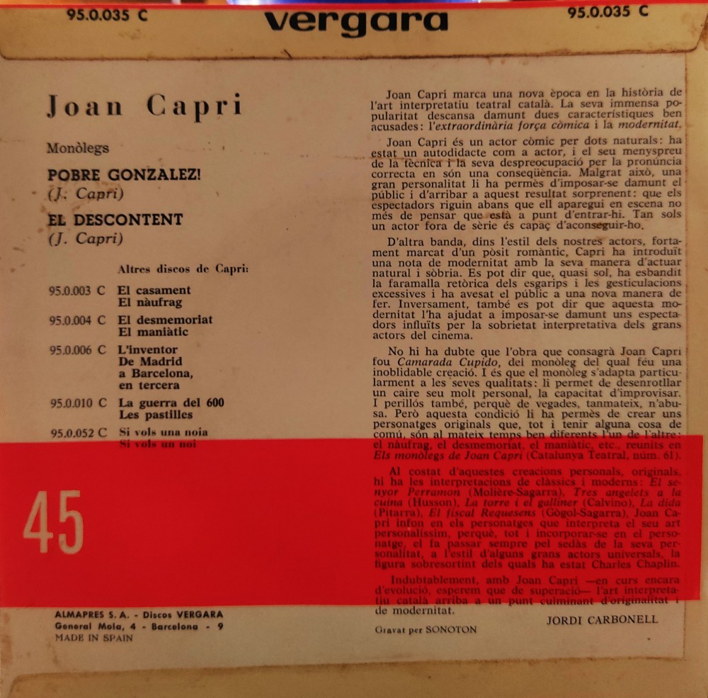 Capri : El Descontent/Pobre Gonzalezi - Image 2