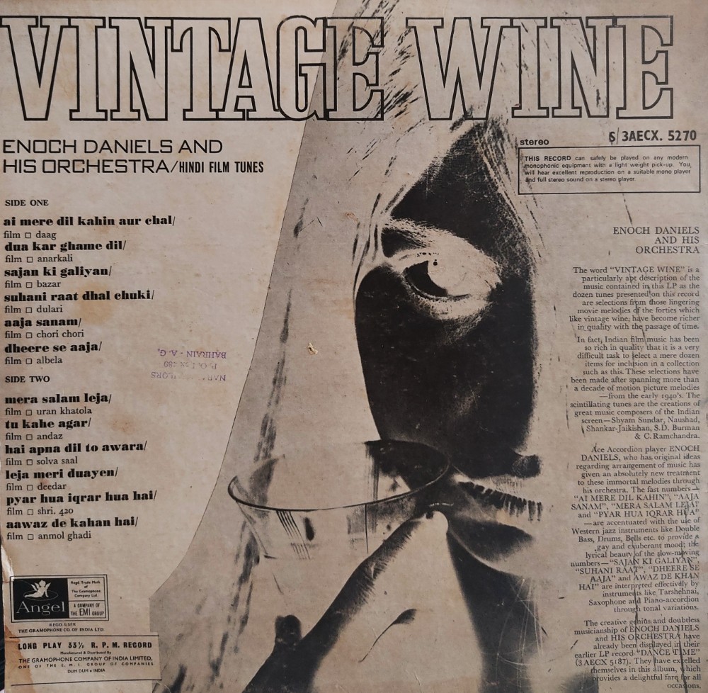Vintage Wine : Enoch Daniels & His Orchestra - Hindi Film Tunes (Angel Pressing) - Image 2