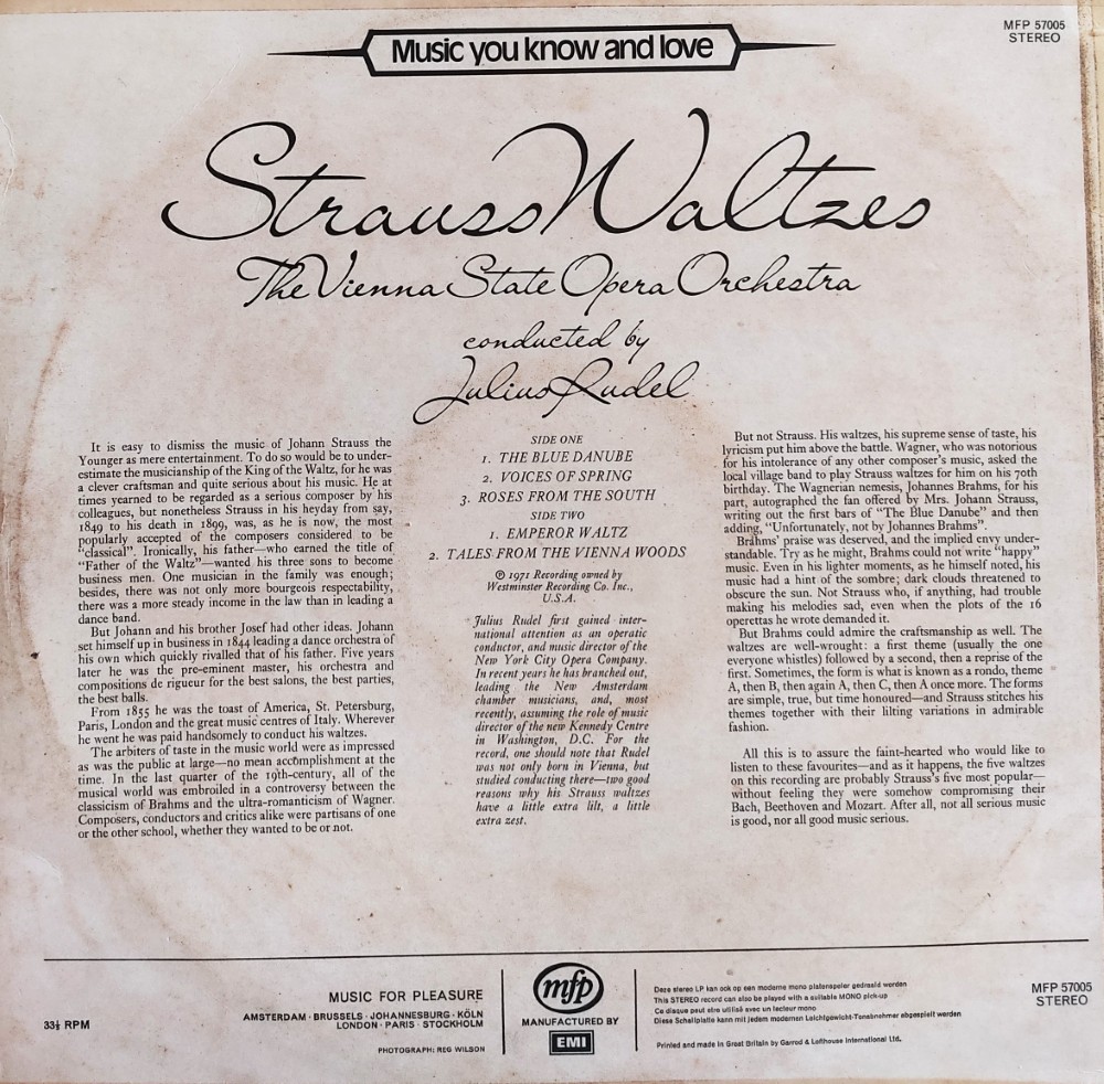 Strauss Waltzes - The Vienna State Opera Orchestra - Image 2